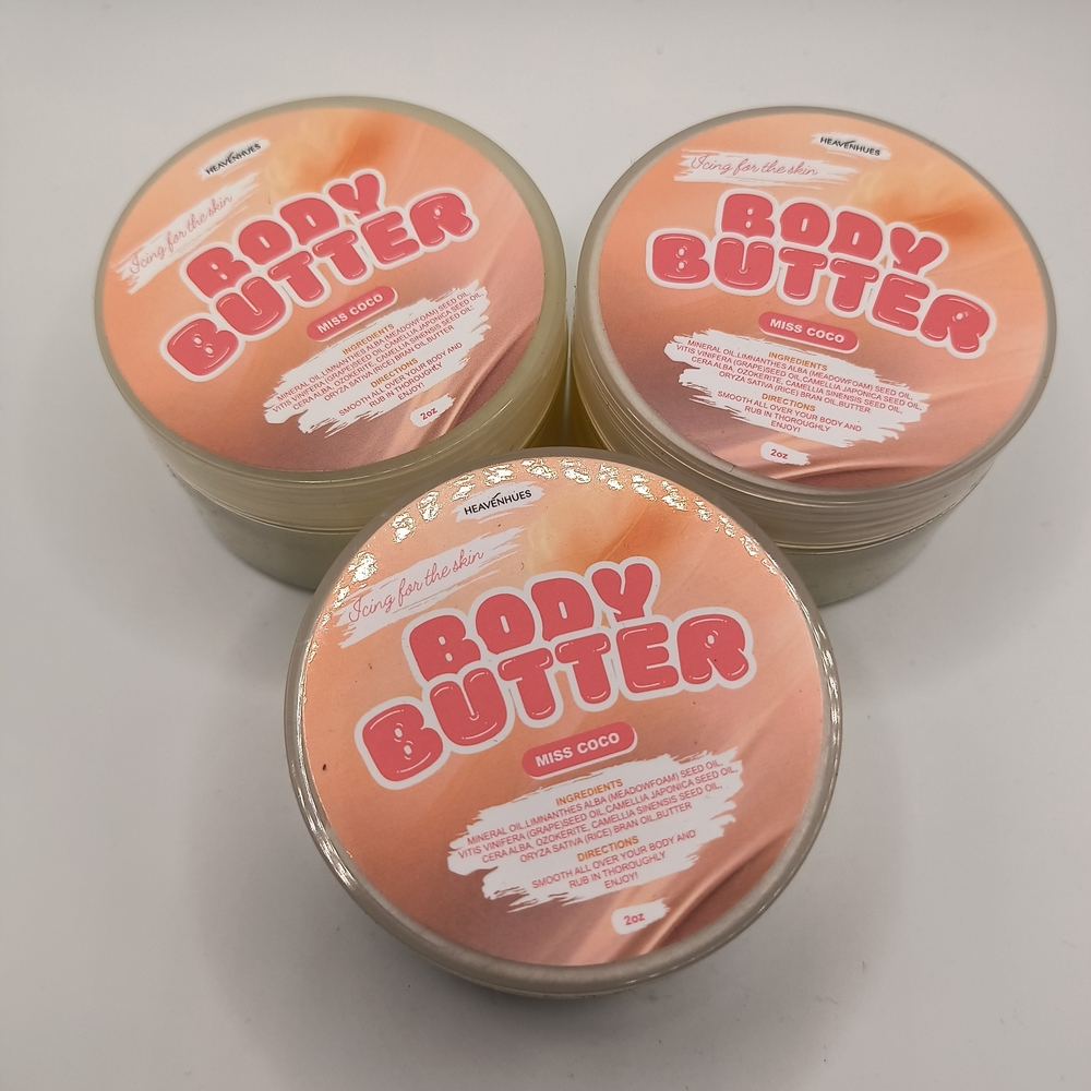 HeavenHues Body Butter Perfect Moisturizer 2oz Jar Lot of 3 Miss Co Co